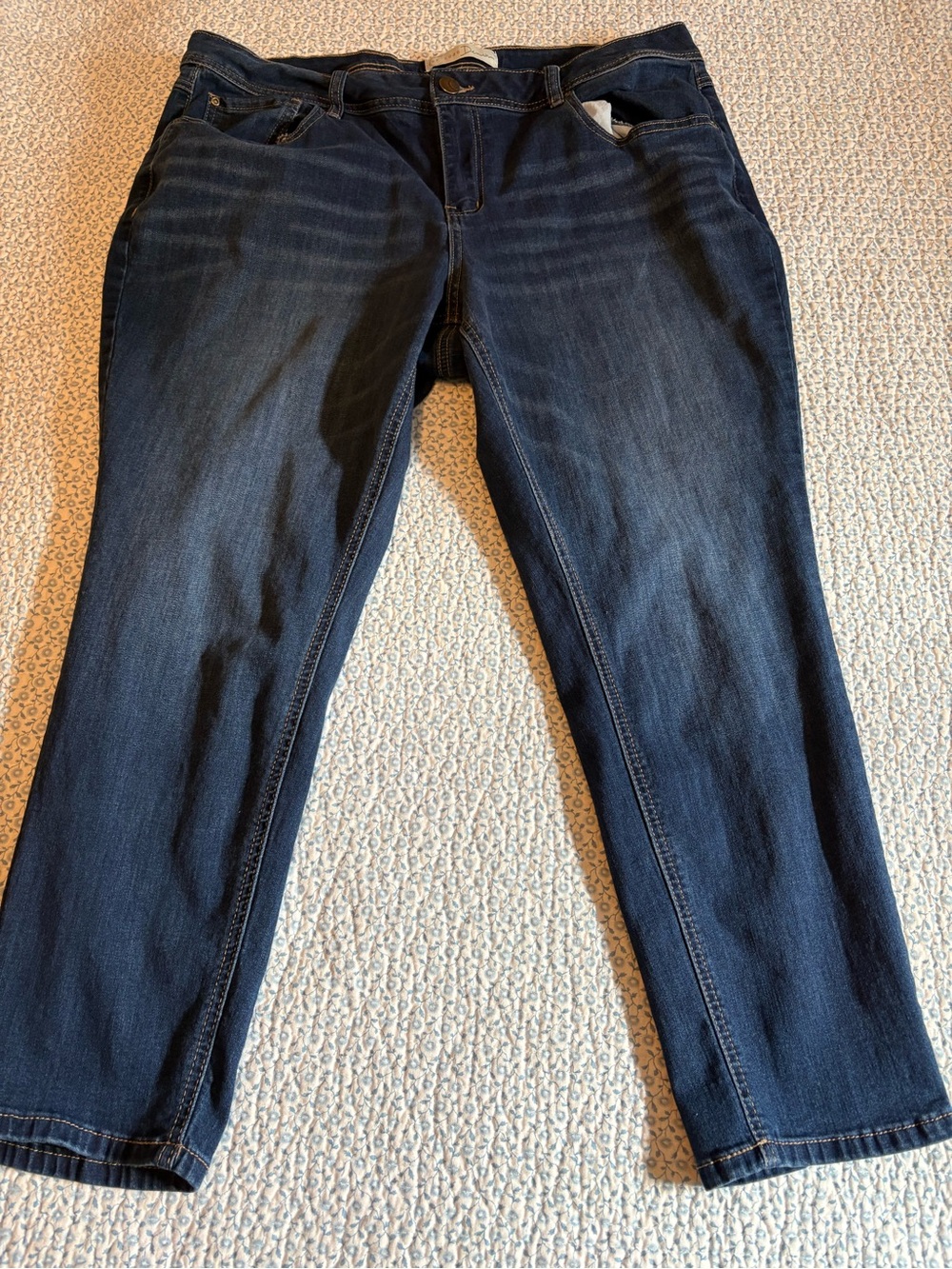 Cato Est Denim 1946 Women's Dark Wash Straight Leg Crop Jeans Size 18W
